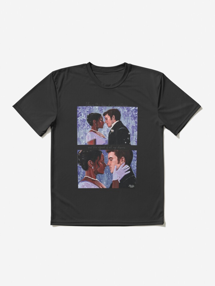 Aperçu 2 sur 7. T-shirt respirant avec l'œuvre Kate & Anthony Bridgerton fanart créée et vendue par laureneportrait.