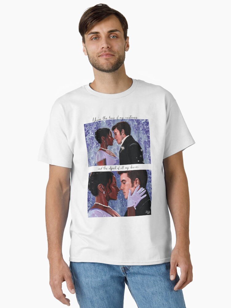 Aperçu 1 sur 7. T-shirt classique avec l'œuvre Kate & Anthony Bridgerton fanart créée et vendue par laureneportrait.