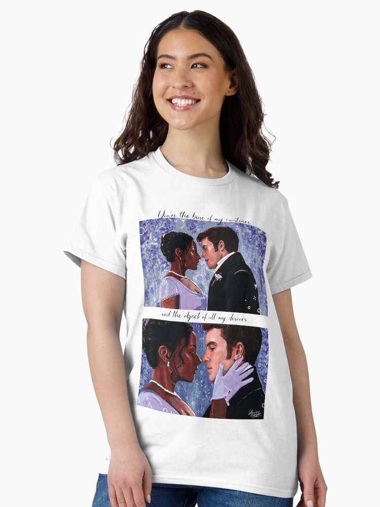 Aperçu 2 sur 7. T-shirt classique avec l'œuvre Kate & Anthony Bridgerton fanart créée et vendue par laureneportrait.