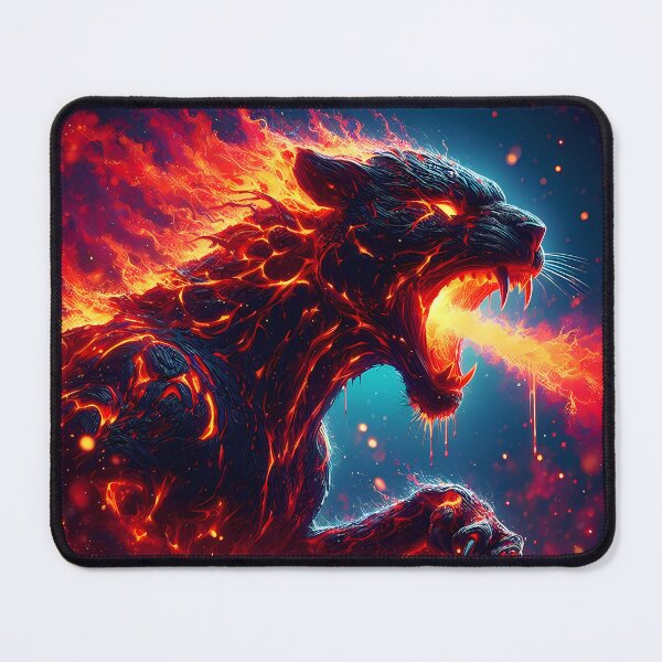 Item preview, Lava Fire Black Panther Breathing Fire, Ai Generated Art designed and sold by ACC .