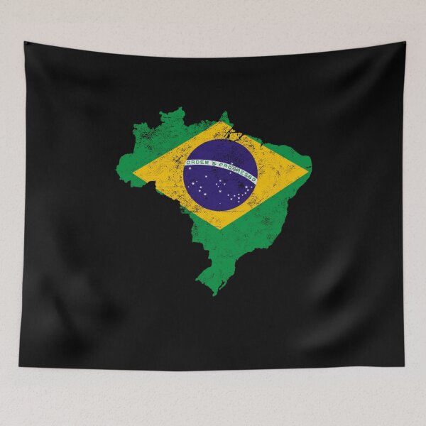 Item preview, Brazil Flag print distressed vintage designed and sold by farhanhafeez.