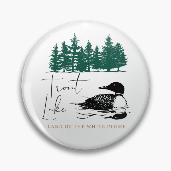 Item preview, Trout Lake Land of the White Plume 13652 Adirondack foothills Northern New York loon trees designed and sold by CreativeCurious.