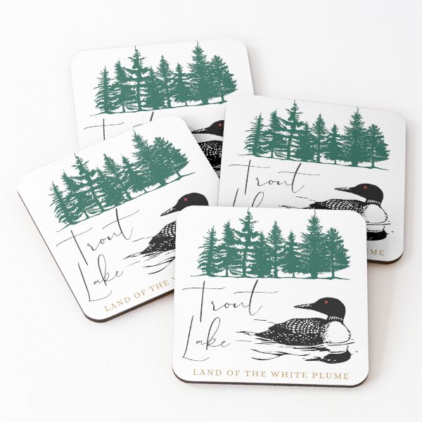 Item preview, Trout Lake Land of the White Plume 13652 Adirondack foothills Northern New York loon trees designed and sold by CreativeCurious.