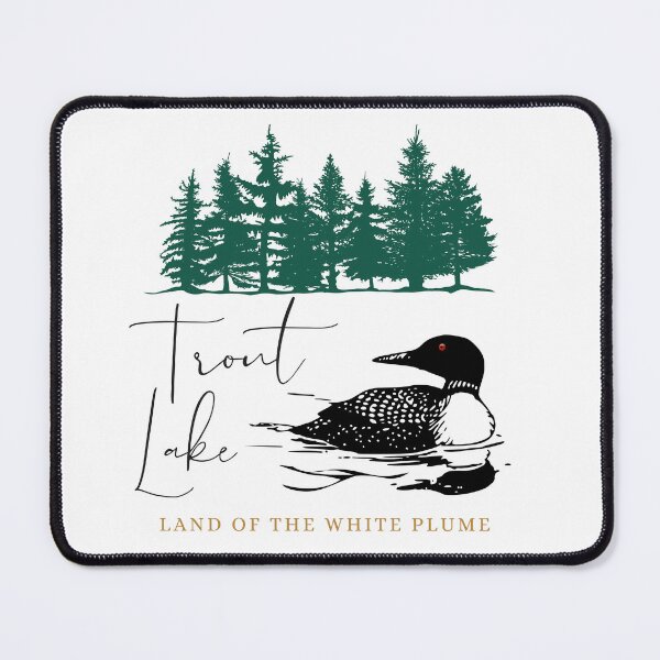 Item preview, Trout Lake Land of the White Plume 13652 Adirondack foothills Northern New York loon trees designed and sold by CreativeCurious.