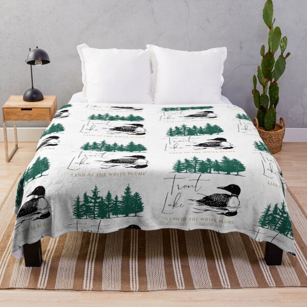 Item preview, Trout Lake Land of the White Plume 13652 Adirondack foothills Northern New York loon trees designed and sold by CreativeCurious.