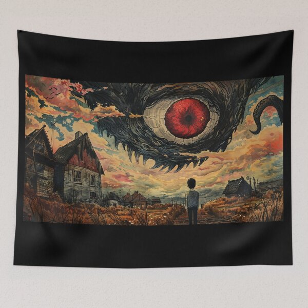 Item preview, giant eye - psychedelic eerie anime boy designed and sold by ForsakenFrames.