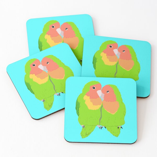 Item preview, Cute Lovebird Pair- Red Headed Version designed and sold by TiffinByLK.