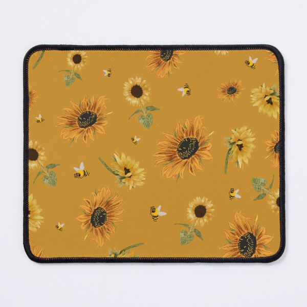 Item preview, Mustard Yellow Floral Bees Summer Vibes Design designed and sold by ashnilyy.