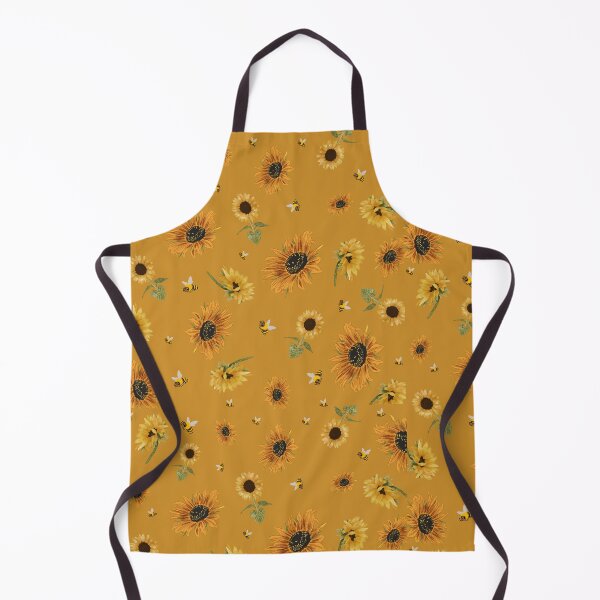 Item preview, Mustard Yellow Floral Bees Summer Vibes Design designed and sold by ashnilyy.
