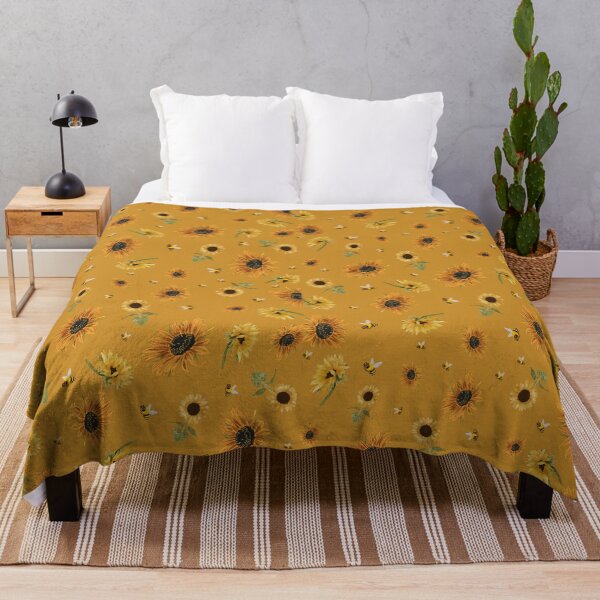 Item preview, Mustard Yellow Floral Bees Summer Vibes Design designed and sold by ashnilyy.