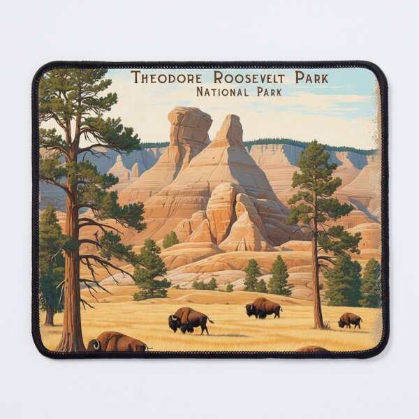 Item preview, Theodore Roosevelt National Park Postcard Vintage Retro Travel Vintage designed and sold by TravelPostcardGems.
