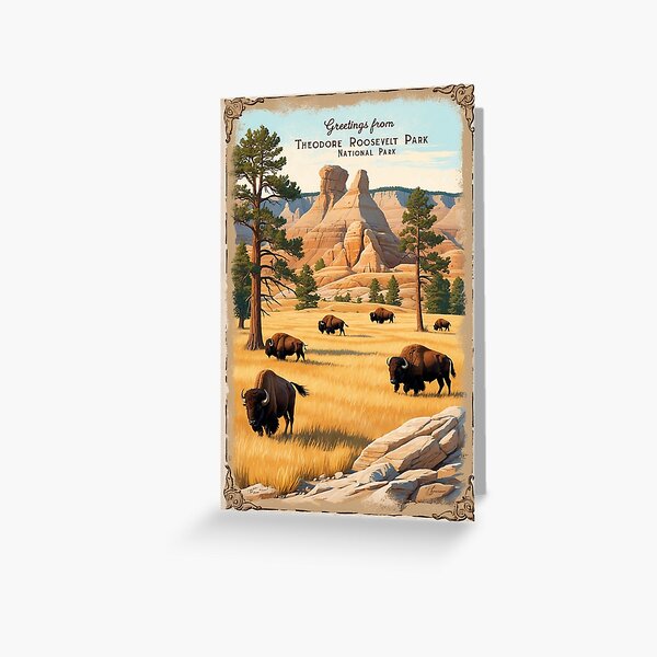 Item preview, Theodore Roosevelt National Park Postcard Vintage Retro Travel Vintage designed and sold by TravelPostcardGems.