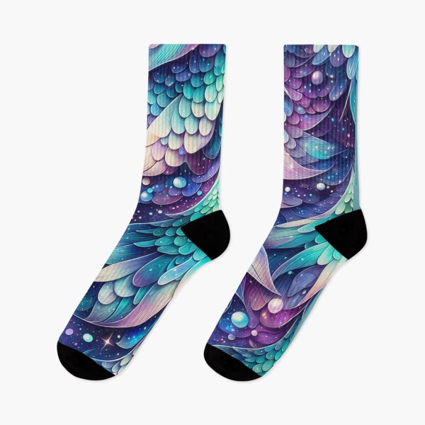 Item preview, Purple Pink And Teal Mermaid Scales Print designed and sold by SeaStarMermaids.