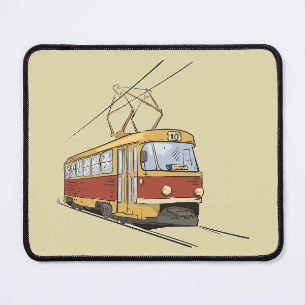Item preview, Vintage yellow tram designed and sold by Deepness2023.