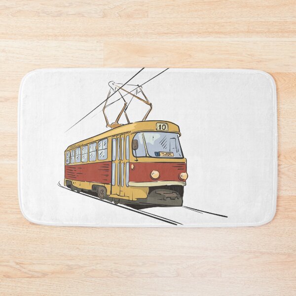 Item preview, Vintage yellow tram designed and sold by Deepness2023.