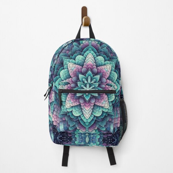 Item preview, Pink And Teal Flower Mermaid Scales Print designed and sold by SeaStarMermaids.