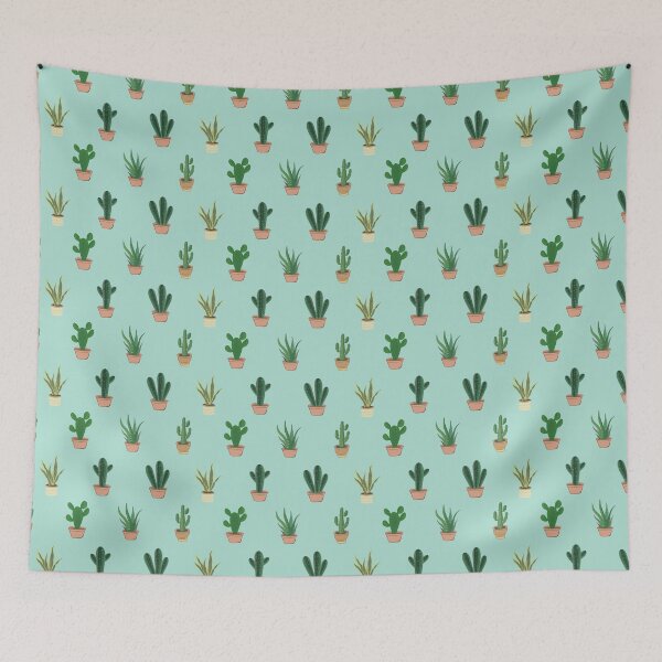 Item preview, Cactus Themed Pattern Cactus in a Pot Nature Lover Pattern Mint Color designed and sold by planception.