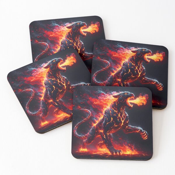 Item preview, Lava Fire Black Panther Breathing Fire, Ai Generated Art  designed and sold by ACC .