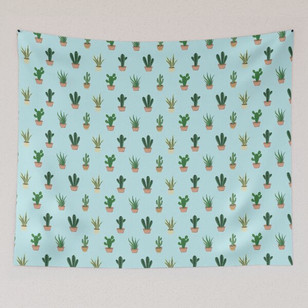 Item preview, Cactus Themed Pattern Cactus in a Pot Nature Lover Pattern Blue Color designed and sold by planception.