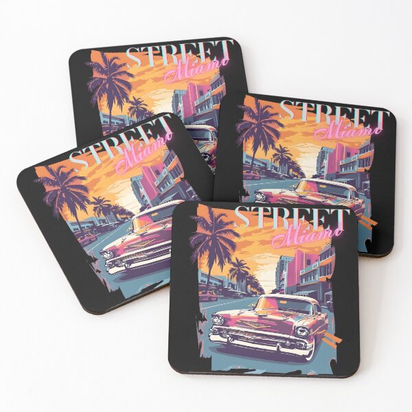 Item preview,  classic car miami street designed and sold by FamousArtDesign.