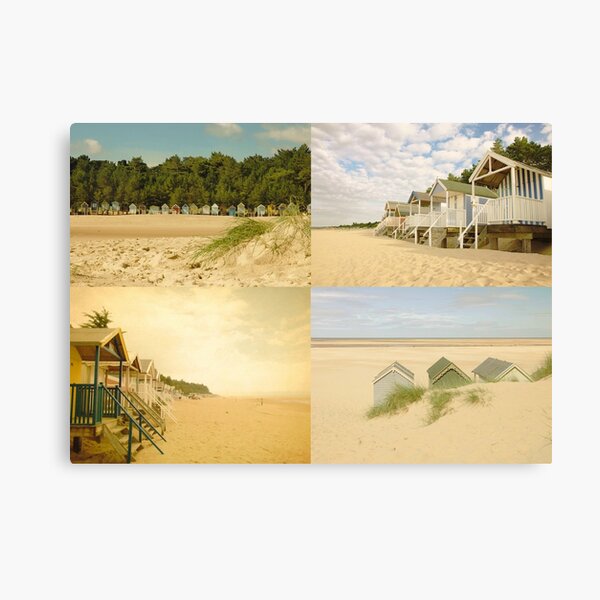 Item preview, Wells-next-the-sea Norfolk Vintage Style Beach Huts Quad Wall Art designed and sold by MyriadLifePhoto.