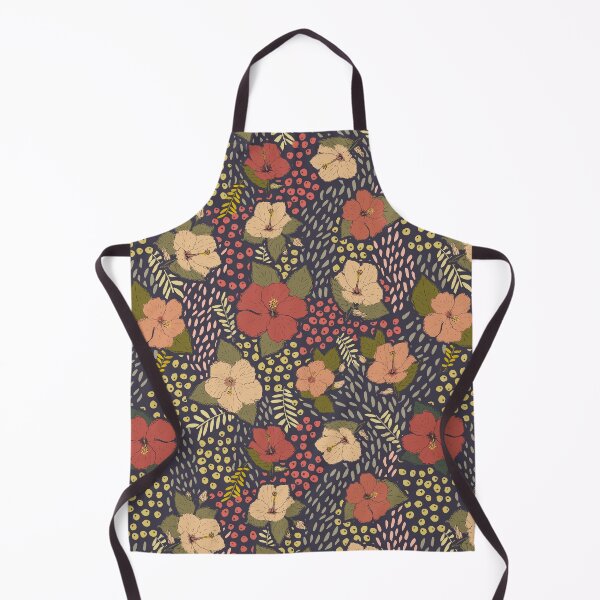 Item preview, Red Hibiscus on night blue background designed and sold by cezidesign.