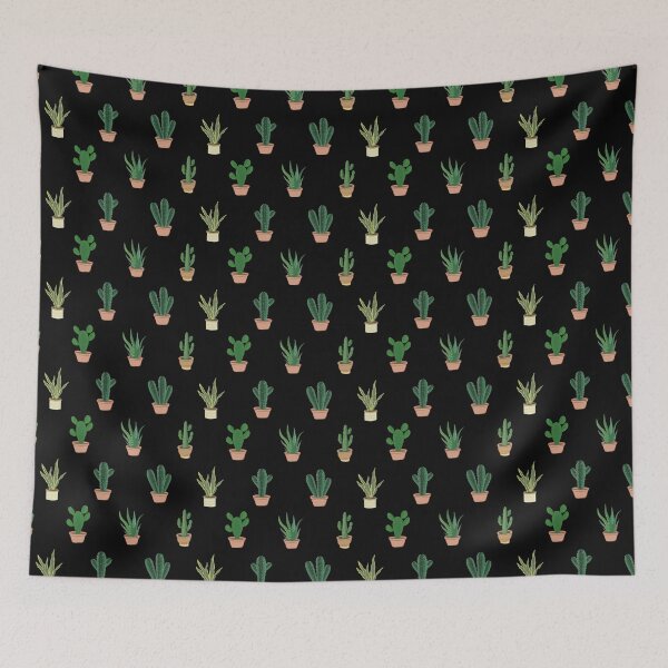 Item preview, Cactus Themed Pattern Cactus in a Pot Nature Lover Pattern Black Color designed and sold by planception.