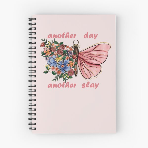 Item preview, another day another slay with floral pink butterfly designed and sold by EmeraldeaArt.