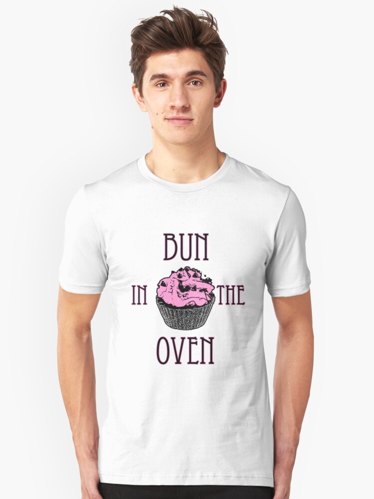 Alternate view of Bun In The Oven - Pink - Pregnancy Tee Slim Fit T-Shirt