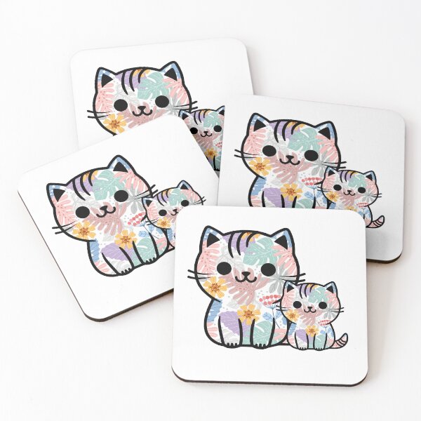 Item preview, Cute kitty botanical background designed and sold by Kinkalow.