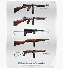 World War II Submachine Guns of the United States Poster