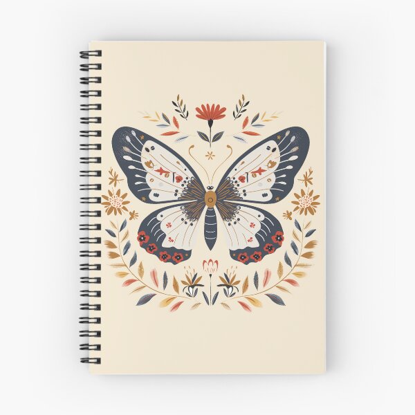Item preview, scandinavian aesthetic folk art butterfly and flowers designed and sold by TankandDPS.