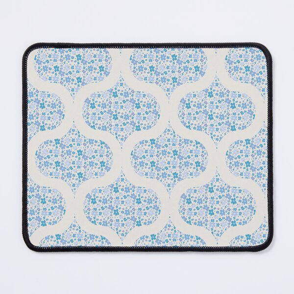 Item preview, Retro Florals Berry Blues Mid Mod Ogee designed and sold by Triplicate Limited.