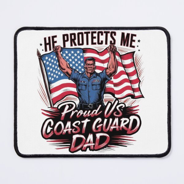 Item preview, USA Flag He Protects Me Proud US Coast Guard Dad designed and sold by SztylishDesigns.