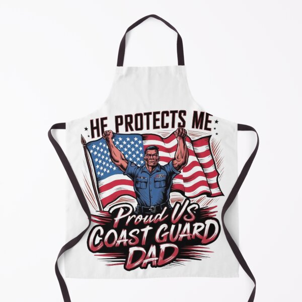 Item preview, USA Flag He Protects Me Proud US Coast Guard Dad designed and sold by SztylishDesigns.