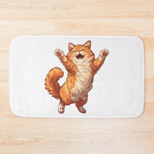 Item preview, Cartoon Art Stickers of a Dancing Orange Cat in Comic Style designed and sold by tjnextgen99.