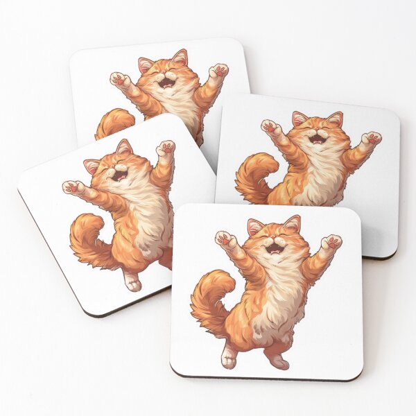Item preview, Cartoon Art Stickers of a Dancing Orange Cat in Comic Style designed and sold by tjnextgen99.