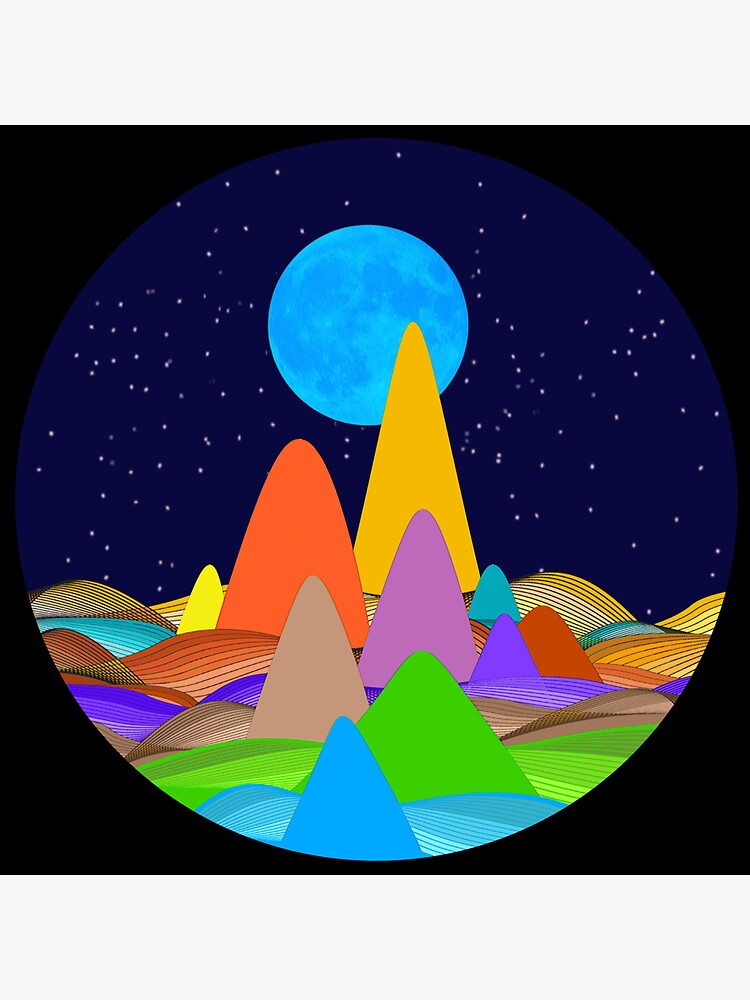 Thumbnail 3 of 3, Sticker, Fanciful Hills -4 designed and sold by Vk91.