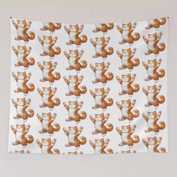 Item preview, Cute Cartoon Stickers of a Dancing Orange Cat designed and sold by tjnextgen99.