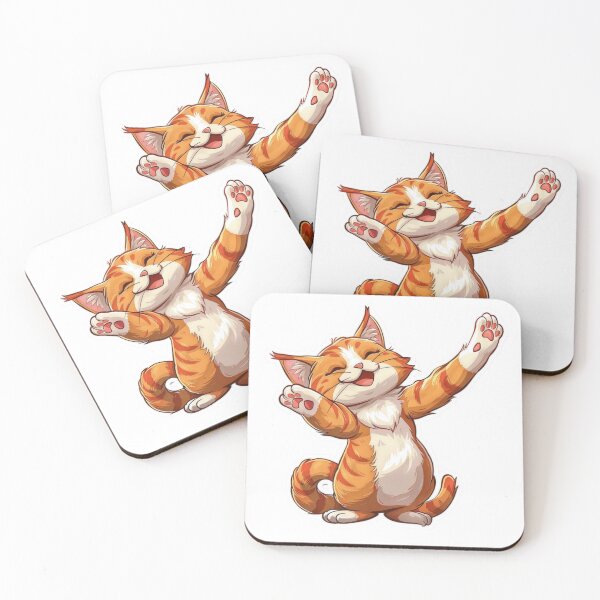 Item preview, Playful Dancing Orange Cat Stickers in Comic Style designed and sold by tjnextgen99.
