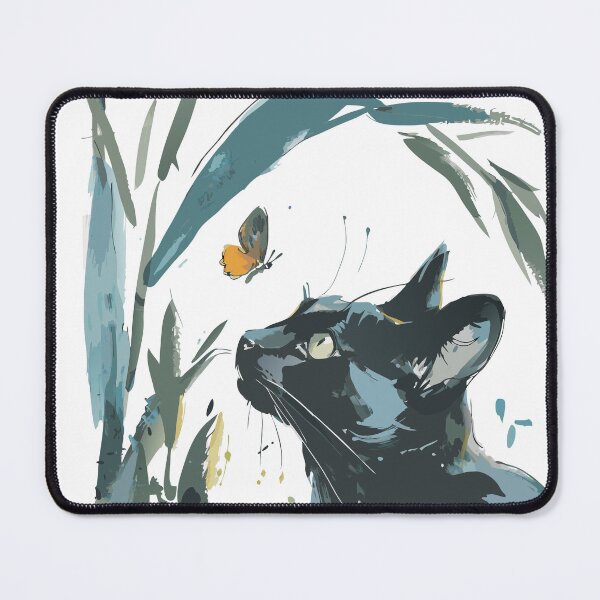 Item preview, Graceful Russian Blue with Butterfly designed and sold by jubileejungle.
