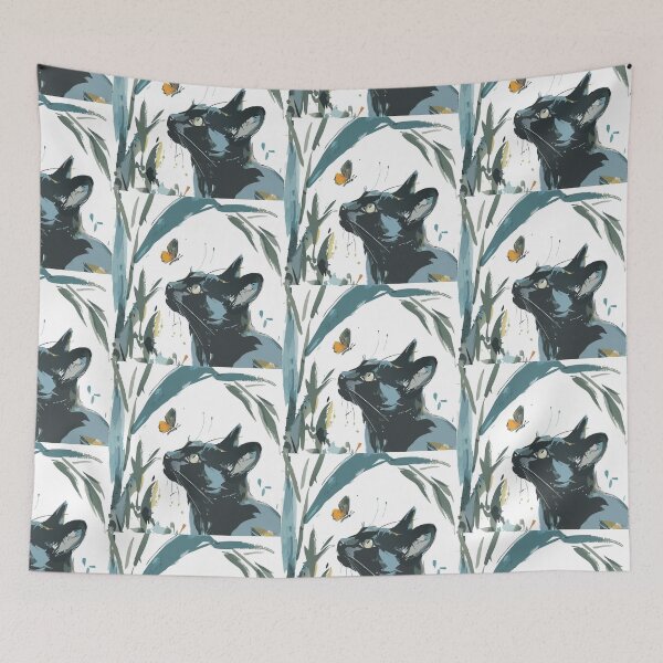 Item preview, Graceful Russian Blue with Butterfly designed and sold by jubileejungle.