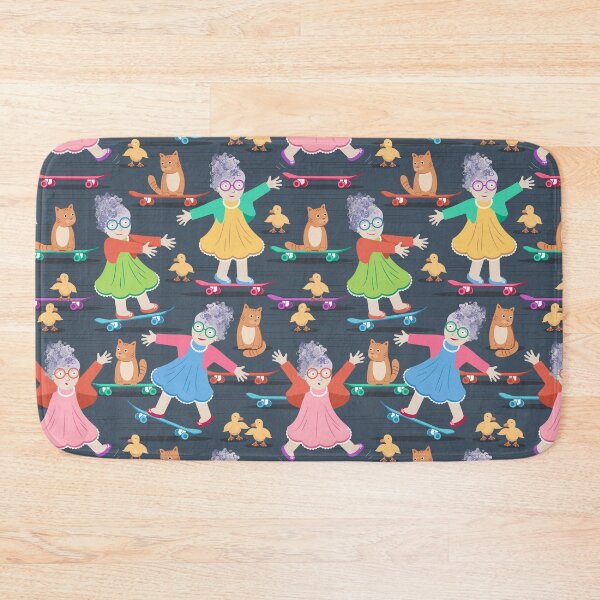 Item preview, Granny on a Skateboard, dark gray background designed and sold by Alex  Blud.