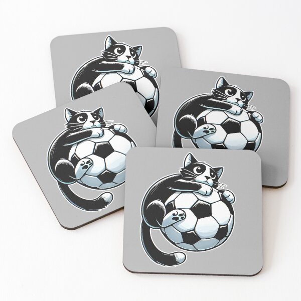 Item preview, Black Cat Soccer Flying Football designed and sold by nameonshirt.