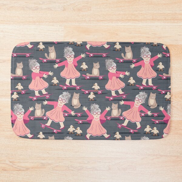 Item preview, Granny on a Skateboard, gray background designed and sold by Alex  Blud.