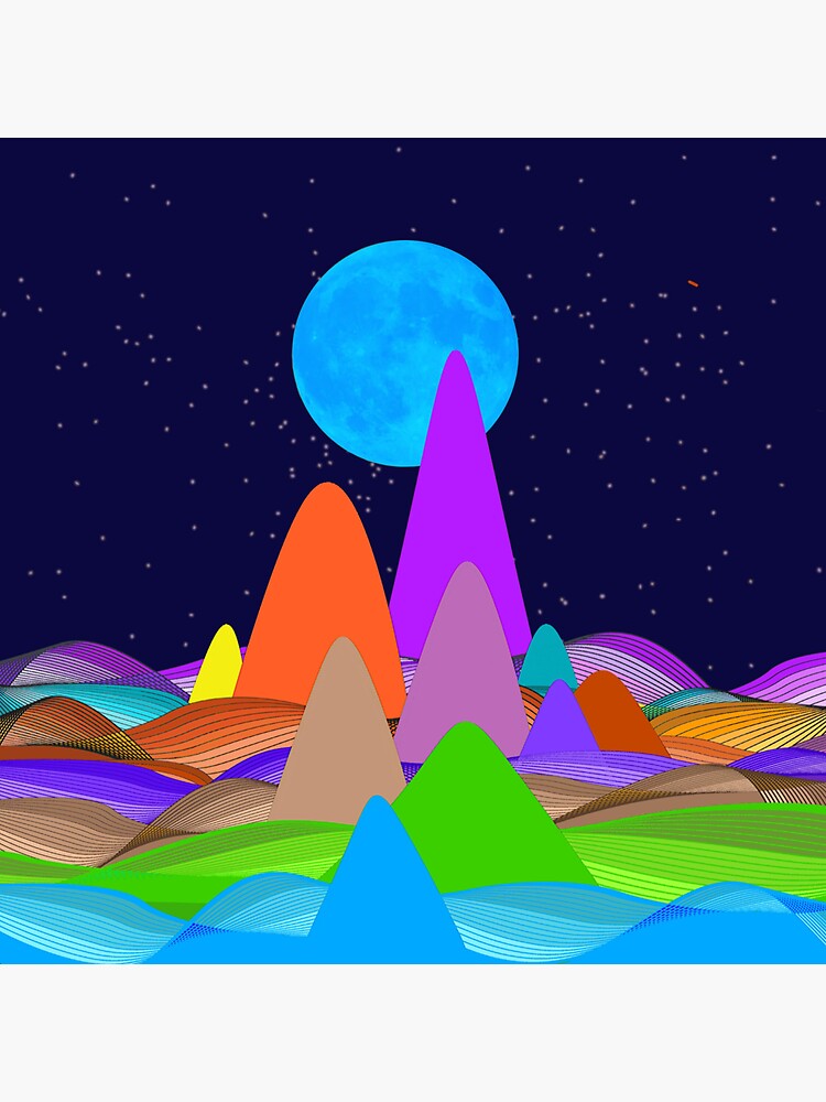 Thumbnail 3 of 3, Sticker, Fanciful Hills -5 designed and sold by Vk91.