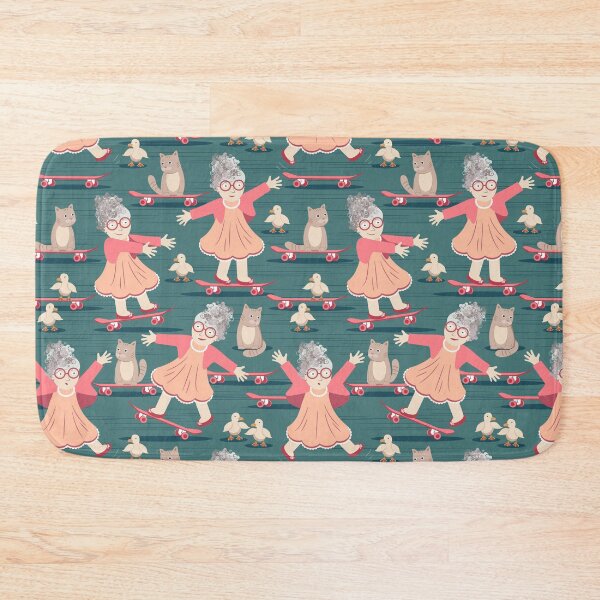 Item preview, Granny on a Skateboard, emerald background designed and sold by Alex  Blud.