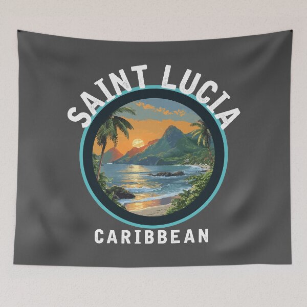 Item preview, Saint Lucia - Caribbean (with Black Lettering) designed and sold by VelvetRoom.