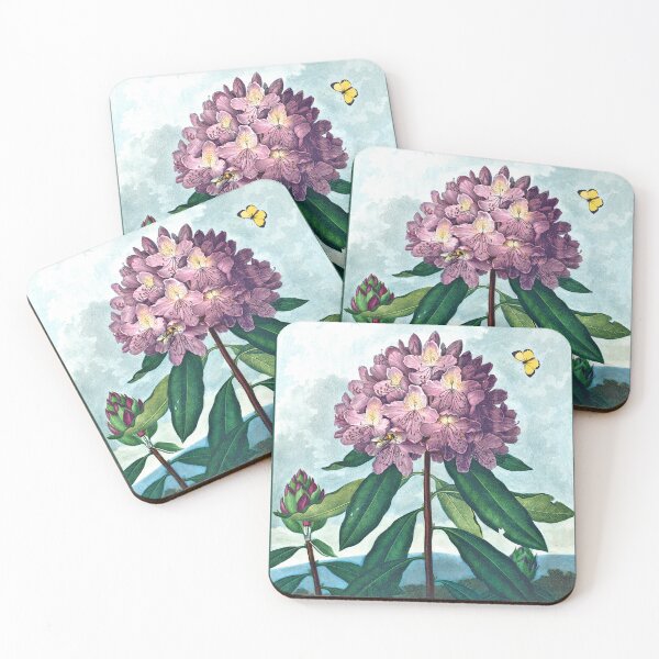 Item preview, Rhododendron Ponticum Flowers Butterfly Pink Purple 19th Century designed and sold by RocketshipRetro.