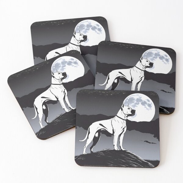 Item preview, Dogo Argentino Vigilant Watchdog Silhouetted Against the Moonlit Night designed and sold by andrew758.